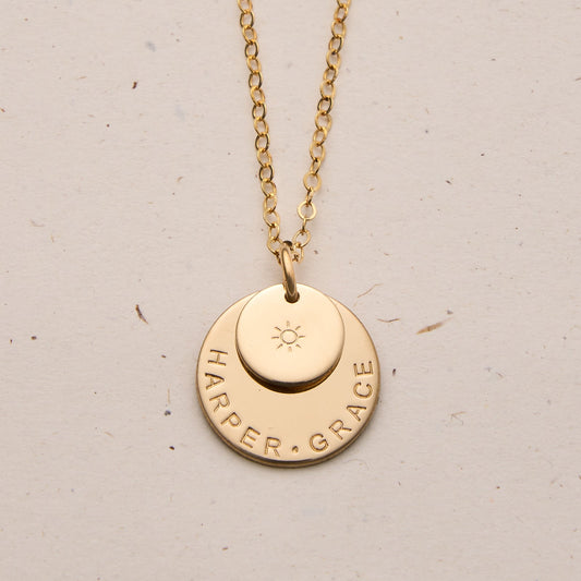 Large & Small Stacking Pendant Necklace
