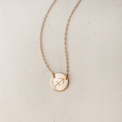 Star Sign Necklace • Medium Double Hole Pendant Necklace