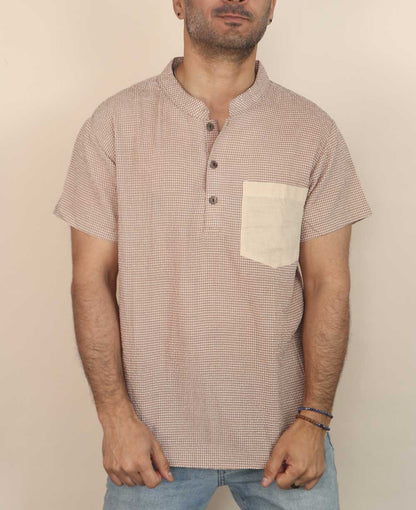 Men's Button Up Shirt With Solid Pocket